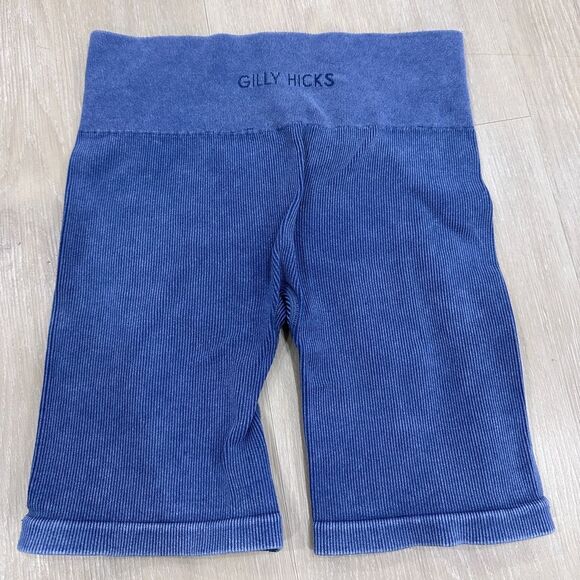 Gilly Hicks Ribbed Biker Shorts, Set of 2, Black and Blue, Size XS - Picture 7 of 8